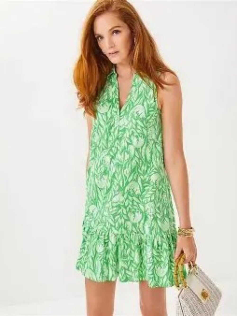 Lilly Pulitzer Fauna Green Tulip to Tango L EUC